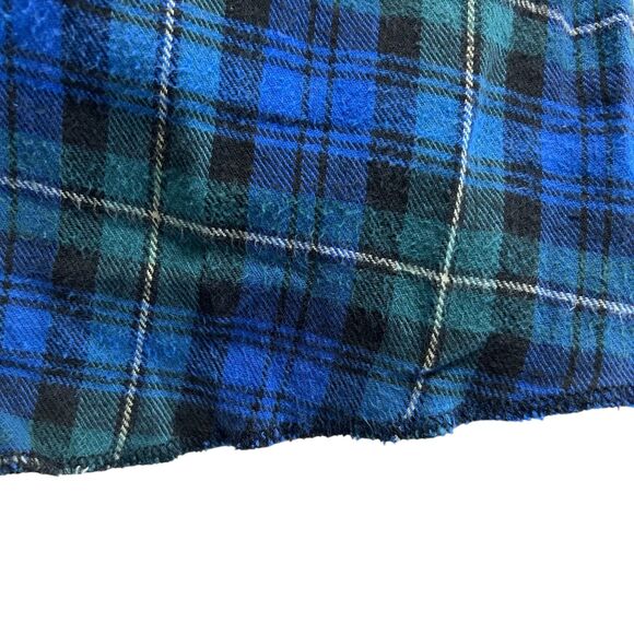 Wrangler Western Shirt XL Plaid Flannel Snap Button Raw Hem Grunge Cowboy - Picture 6 of 7